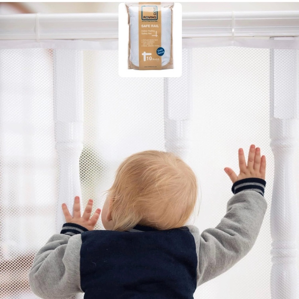 White Indoor Railing Safety Net - Picture 8 of 9